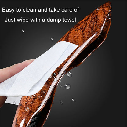 38cm Car Steering Wheel Cover PVC Mahogany Wood Effect Snap-in Type Wheel Sleeve Protector