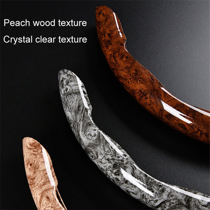 38cm Car Steering Wheel Cover PVC Mahogany Wood Effect Snap-in Type Wheel Sleeve Protector