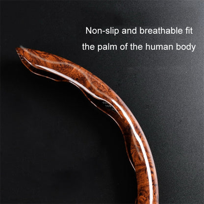38cm Car Steering Wheel Cover PVC Mahogany Wood Effect Snap-in Type Wheel Sleeve Protector