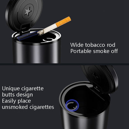 BEN.JACK LED Light Ashtray with Lid Multifunctional Universal Car Ashtray for Home Office
