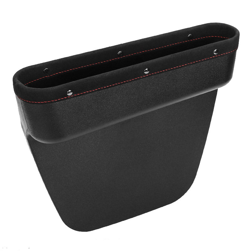 Multifunctional Car Seat Gap Storage Box ABS+PU Leather Organizer for Wallet Phone Coins Keys (Front Passenger Side)