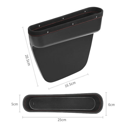 Multifunctional Car Seat Gap Storage Box ABS+PU Leather Organizer for Wallet Phone Coins Keys (Front Passenger Side)
