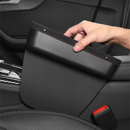 Multifunctional Car Seat Gap Storage Box ABS+PU Leather Organizer for Wallet Phone Coins Keys (Front Passenger Side)