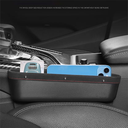 Multifunctional Car Seat Gap Storage Box ABS+PU Leather Organizer for Wallet Phone Coins Keys (Front Passenger Side)