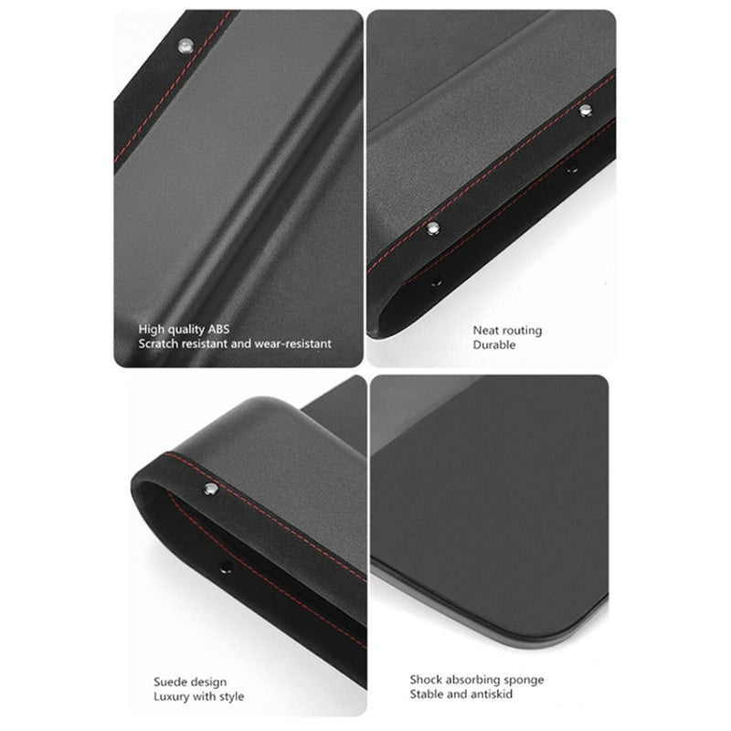 Multifunctional Car Seat Gap Storage Box ABS+PU Leather Organizer for Wallet Phone Coins Keys (Front Passenger Side)