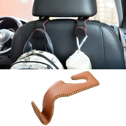 Car Seat Back Bag Hanging Hook Stainless Steel + Leather Car Seat Headrest Mount Hook