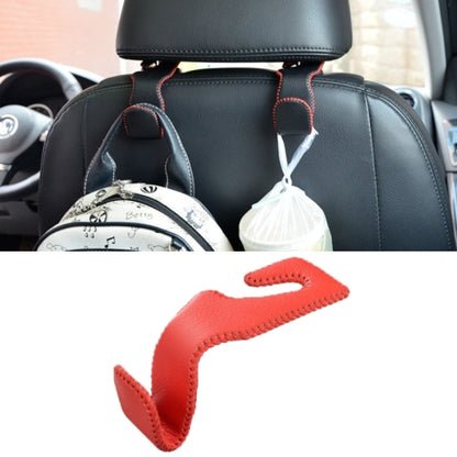 Car Seat Back Bag Hanging Hook Stainless Steel + Leather Car Seat Headrest Mount Hook