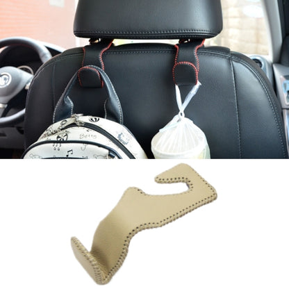 Car Seat Back Bag Hanging Hook Stainless Steel + Leather Car Seat Headrest Mount Hook