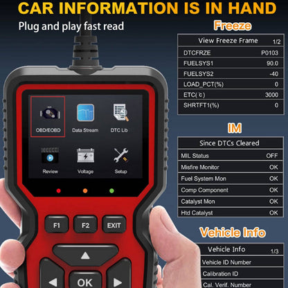 V519 2.8-inch Car Fault Diagnostic Instrument Engine Fault Reading Data Diagnostic Detector Tool