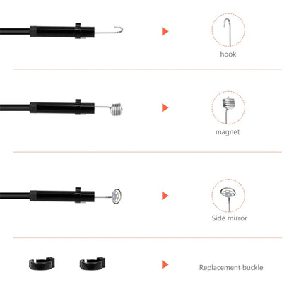 P130 5m Hard Wire Industrial Endoscope 8mm Three-Lens 4.3-inch HD Borescope Pipe Camera IP68 Waterproof
