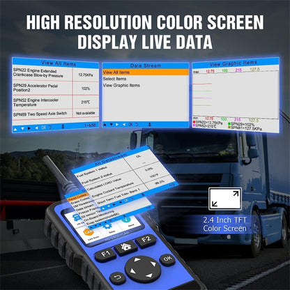 OBDRESOURCE HD10 Heavy Duty Truck & Car 2 in 1 Code Reader Universal Vehicle Diagnostic Tools
