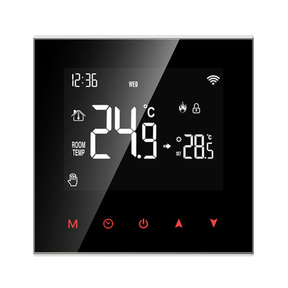 WT100 Tuya Smart WiFi Thermostat Water Floor, Electric Heating Thermostat Wall-Mounted LCD Temperature Controller Support APP / Voice Control