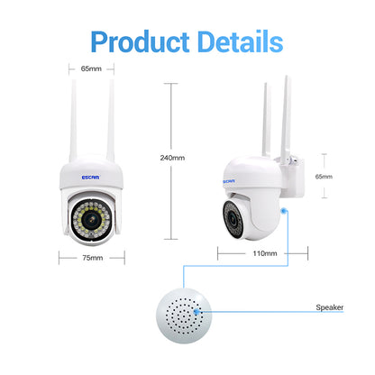 ESCAM PVR007 H.265 3MP HD Full Color Camera Night Vision Motion Detection IP Camera Sound Alarm 128G WiFi Camera