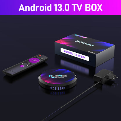 H96max Network Set-top Box 4GB+32GB TV Set-top Box RK3528 Android 13.0 WiFi 6 Ultra HD TV Box