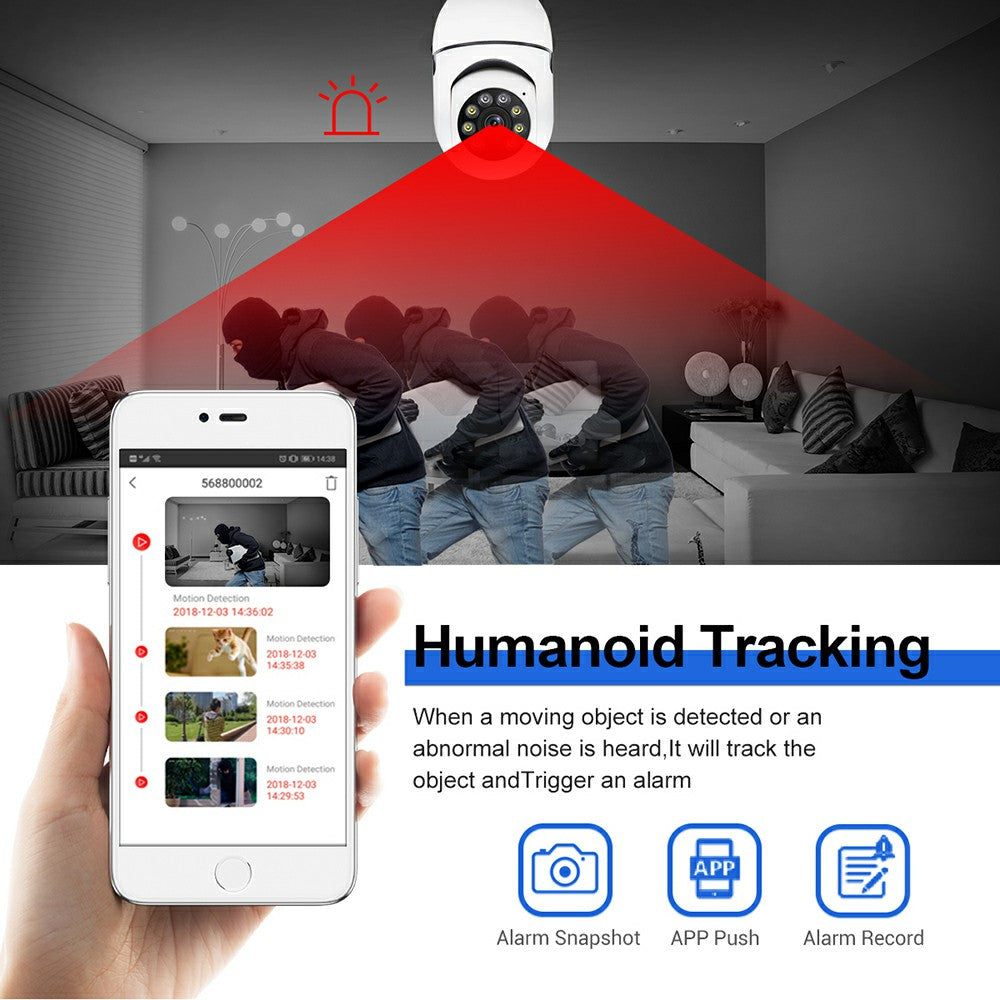 ESCAM E27 4MP 2K Wireless WiFi Camera Motion Detection Two-Way Voice Smart Dual Light Night Vision Camera Support Alexa Google