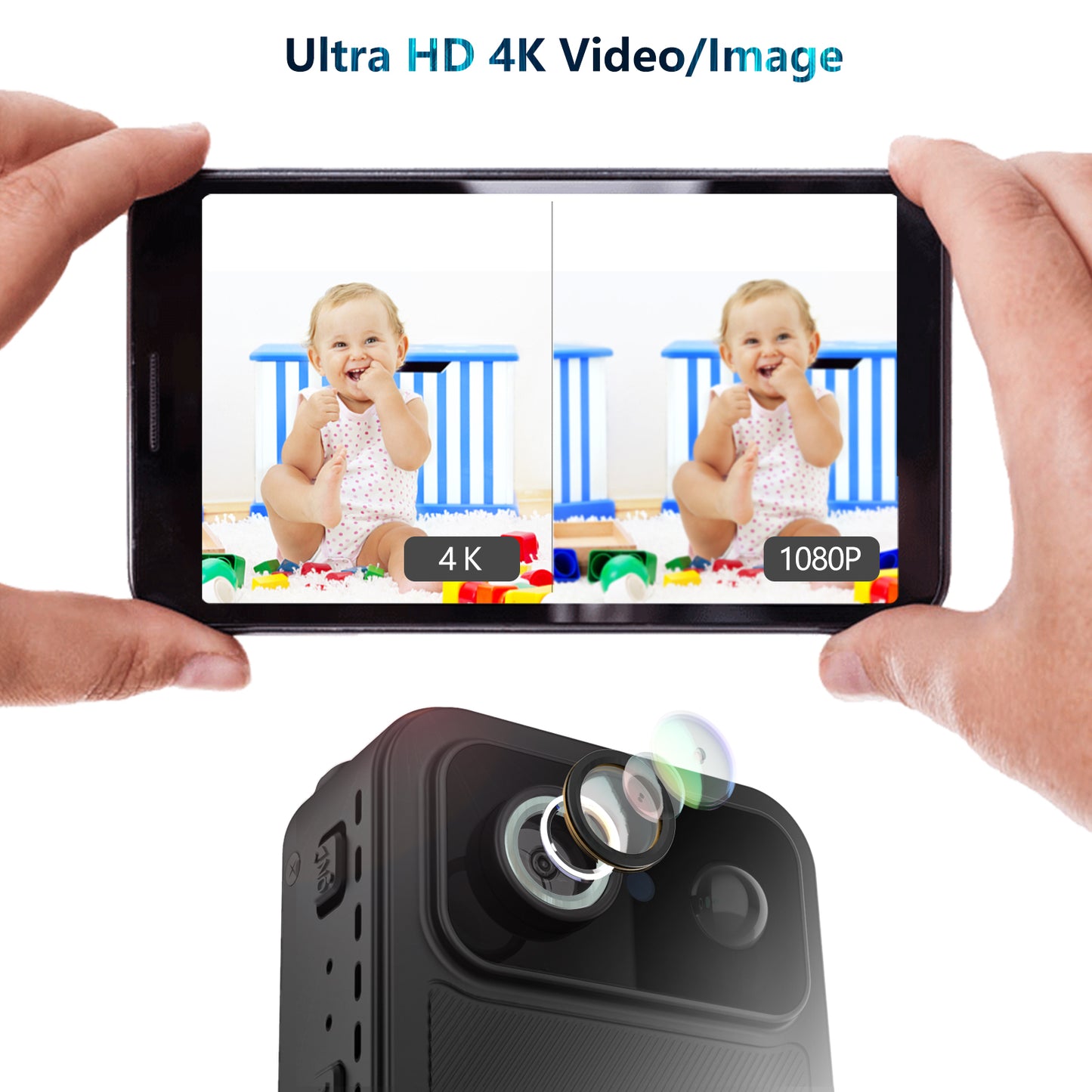 R9 Home Wireless WiFi Camera HD Night Vision Monitor Camera Cell Phone Remote Webcam Built-In 2000mAh Battery