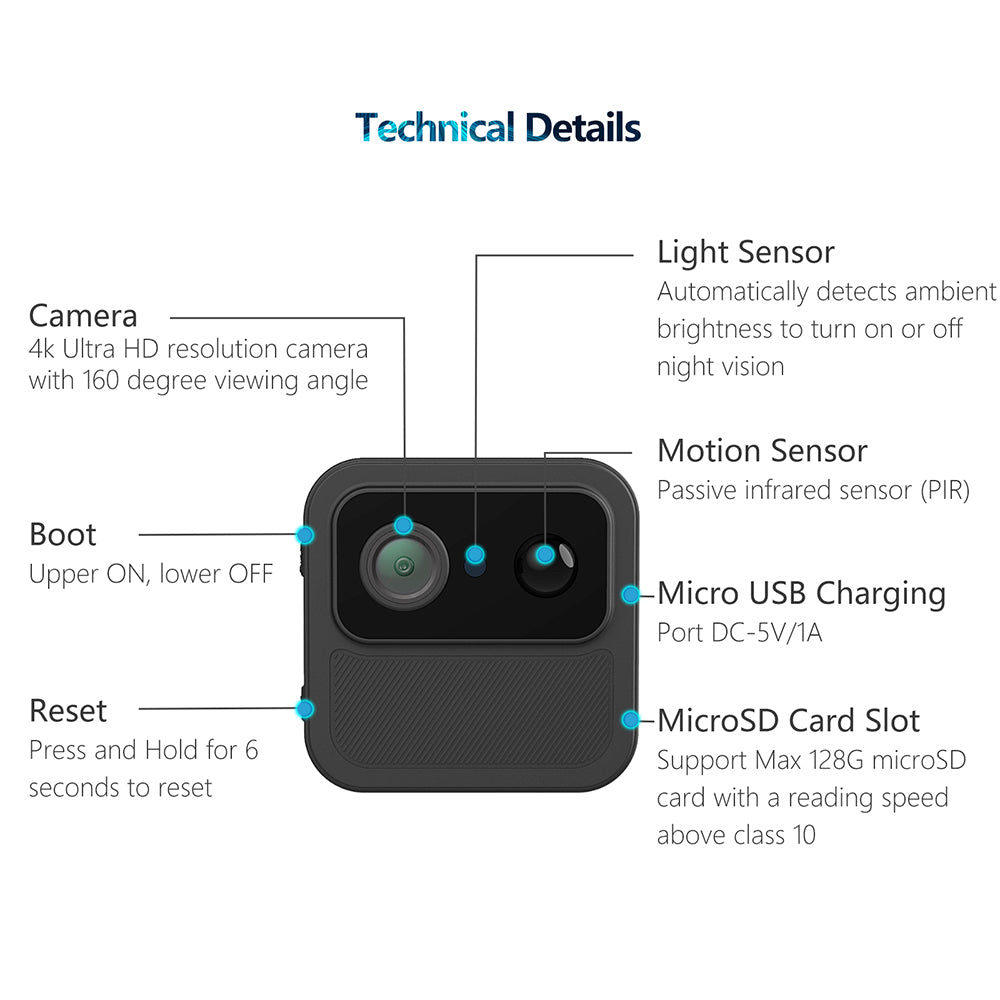 R9 Home Wireless WiFi Camera HD Night Vision Monitor Camera Cell Phone Remote Webcam Built-In 2000mAh Battery