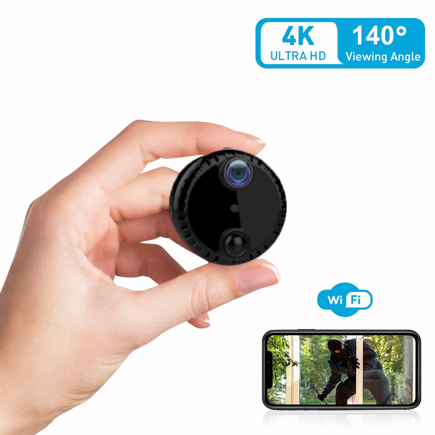 R10 Wireless WiFi Webcam Home Network Monitor Camera 4K HD Night Vision Cell Phone Remote Camera