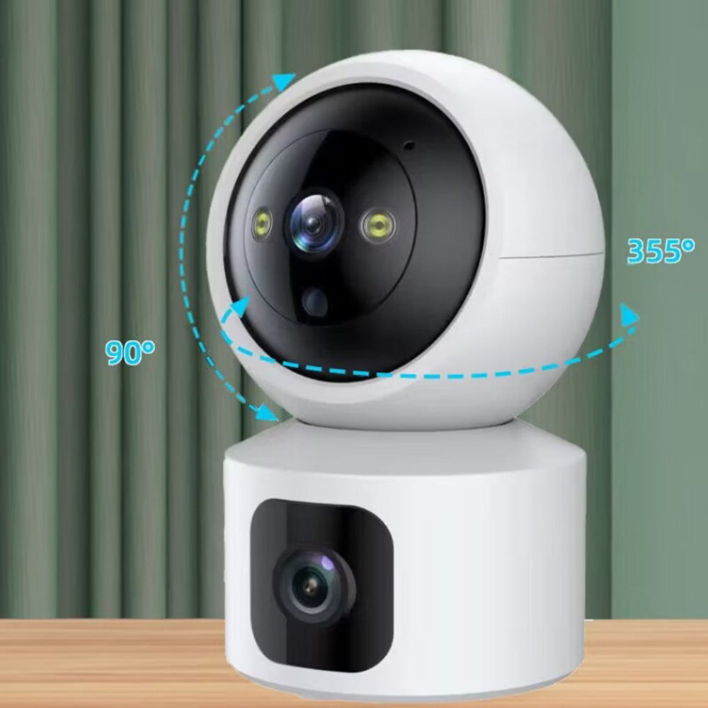 SK-ZAQ-8 HD Smart WiFi Camera Dual Lens Camera Monitor Full Color Night Vision Camera for Home Security
