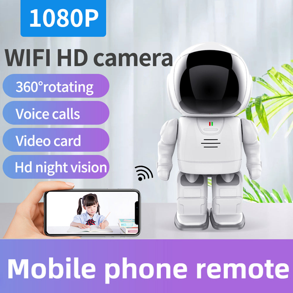A380 Spaceman Shape 360 Degree Rotation Camera Home Surveillance HD Two-Way Voice Remote WiFi Camera