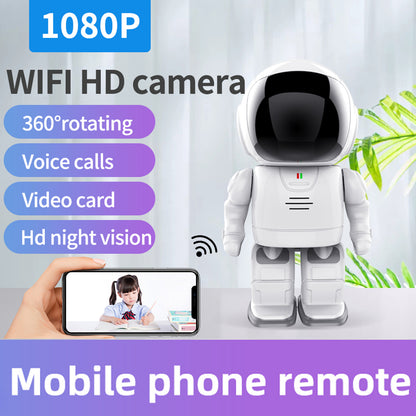 A380 Spaceman Shape 360 Degree Rotation Camera Home Surveillance HD Two-Way Voice Remote WiFi Camera