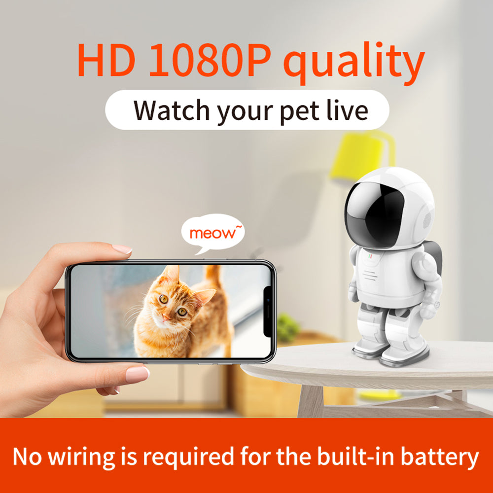 A380 Spaceman Shape 360 Degree Rotation Camera Home Surveillance HD Two-Way Voice Remote WiFi Camera