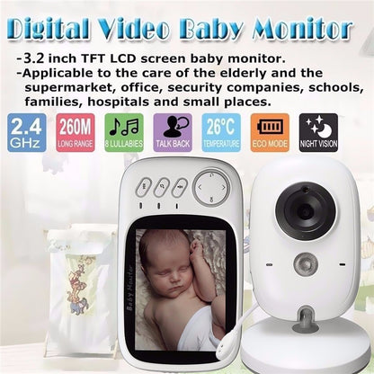 3.2 inch TFT LCD Screen Wireless Baby Care Monitor Camera Indoor Home Two Way Audio HD Camera