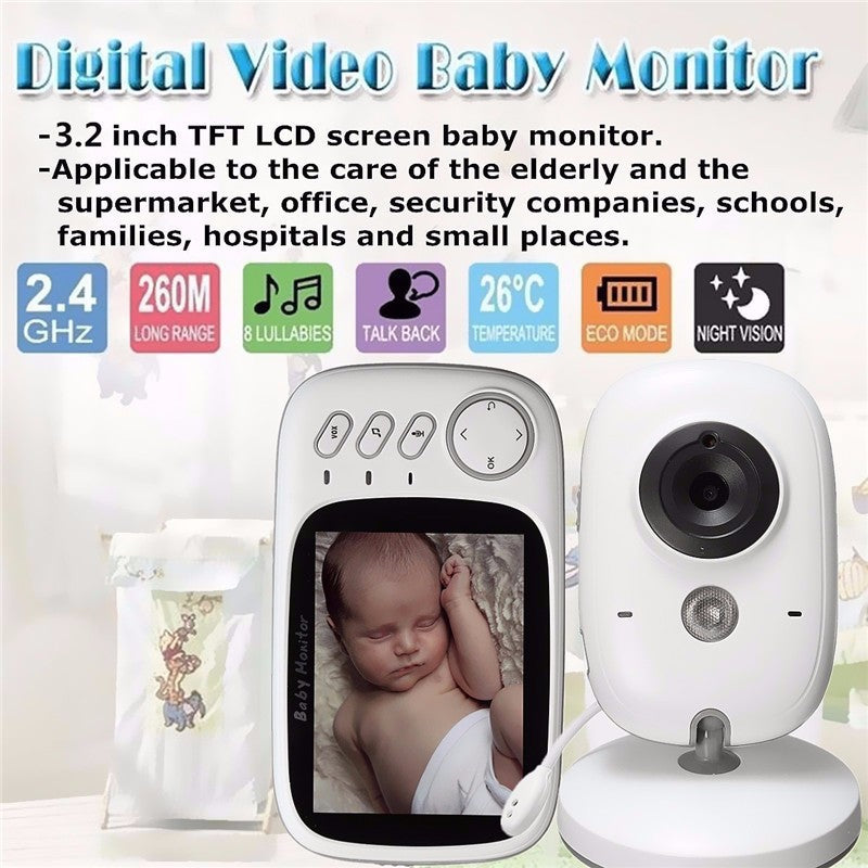 3.2 inch TFT LCD Screen Wireless Baby Care Monitor Camera Indoor Home Two Way Audio HD Camera