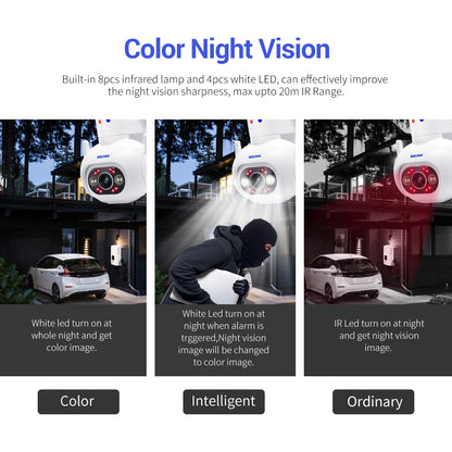 ESCAM PT304 4MP Human Detection Motion Camera WiFi Blue / Red Light Sound Alarm Smart Dual Light Night Vision H.265 Camera