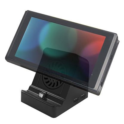 6317 For Nintendo Switch 1x USB 3.0 + 2x USB 2.0 Output Mini HD Video Conversion Dock with Cooling Fan