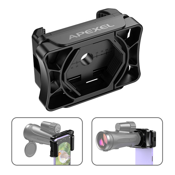 APEXEL F002 Telescope Phone Adapter Eyepiece Lens Connector Compatible with Monocular, Binocular, Microscope