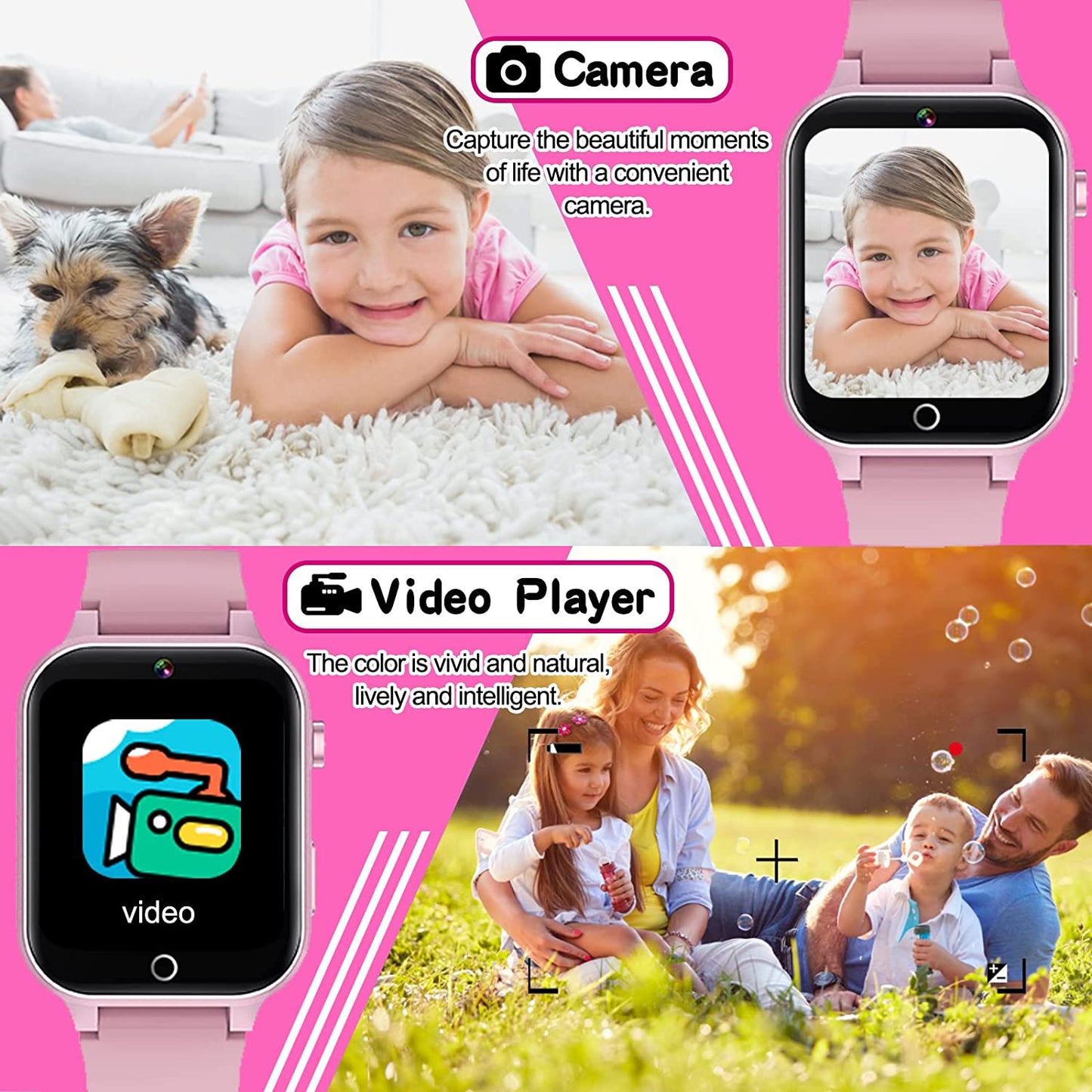 X33 Kids Camera Pedometer Music Game Smart Watch Student Smart Bracelet with Built-in 26 Puzzle Games