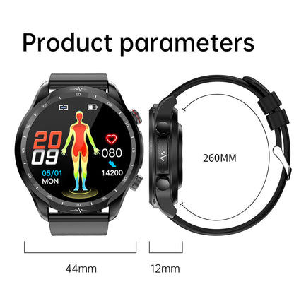 E430 1.39 Smart Bracelet ECG+PPG Health Watch with Blood Oxygen, Temperature, Heart Rate Monitoring, Leather Strap