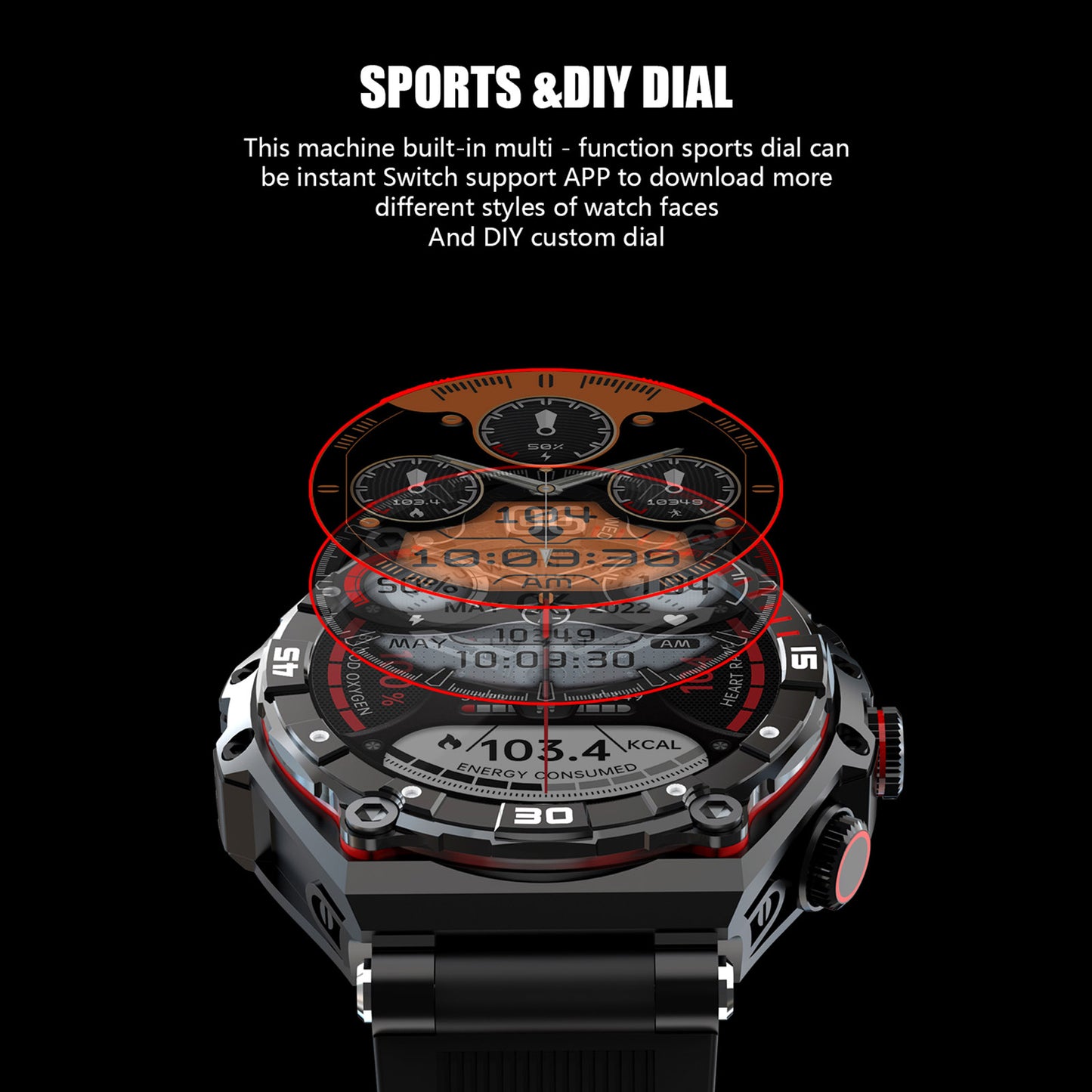 CT18 1.43 AMOLED Screen Watch Heart Rate Intelligent Monitoring Waterproof Sports Smart Bracelet