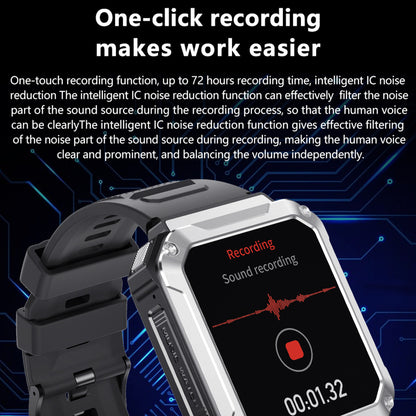T93 Military Grade 1.96 HD Screen Sports Watch Local Music 4G Recording Bluetooth Call Smart Bracelet with Headset