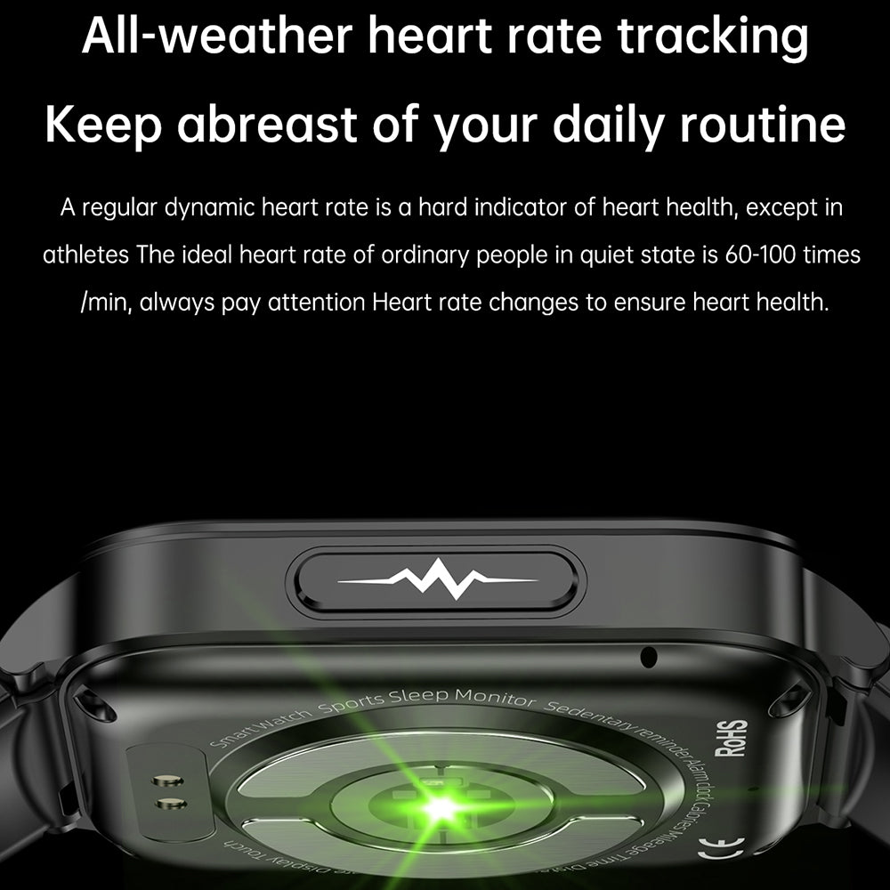 ET540 1.39-inch Screen ECG Smart Watch Heart Rate Temperature Monitoring NFC Sports Bracelet, Leather Strap