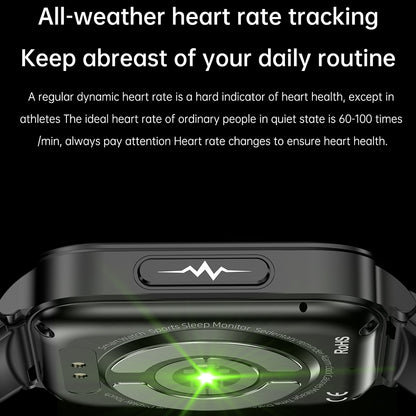 ET540 1.39-inch Screen ECG Smart Watch Heart Rate Temperature Monitoring NFC Sports Bracelet, Leather Strap