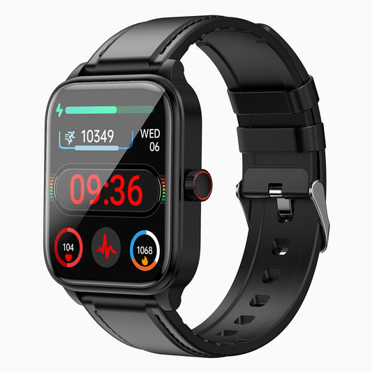ET540 1.39-inch Screen ECG Smart Watch Heart Rate Temperature Monitoring NFC Sports Bracelet, Leather Strap