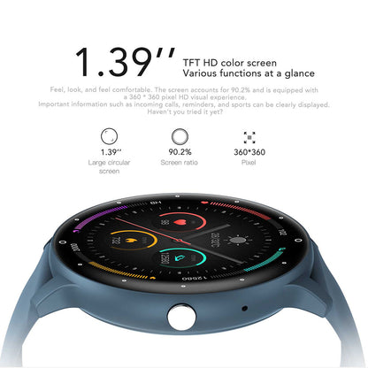 ZL02PRO IP67 Waterproof 1.39 Touch Screen Sports Bracelet Heart Rate Monitor Smart Watch