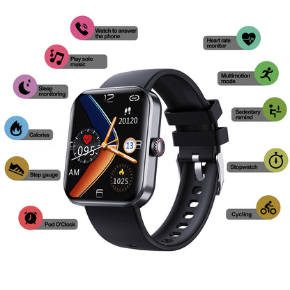 F57L 1.91 Smart Watch Waterproof Sports Bracelet with Blood Glucose, Heart Rate, Blood Oxygen, Temperature Detection