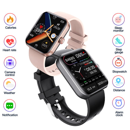 F57L 1.91 Smart Watch Waterproof Sports Bracelet with Blood Glucose, Heart Rate, Blood Oxygen, Temperature Detection
