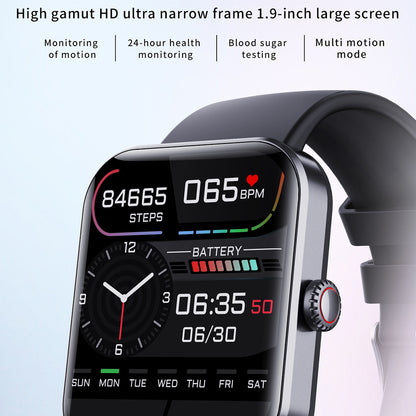 F57L 1.91 Smart Watch Waterproof Sports Bracelet with Blood Glucose, Heart Rate, Blood Oxygen, Temperature Detection