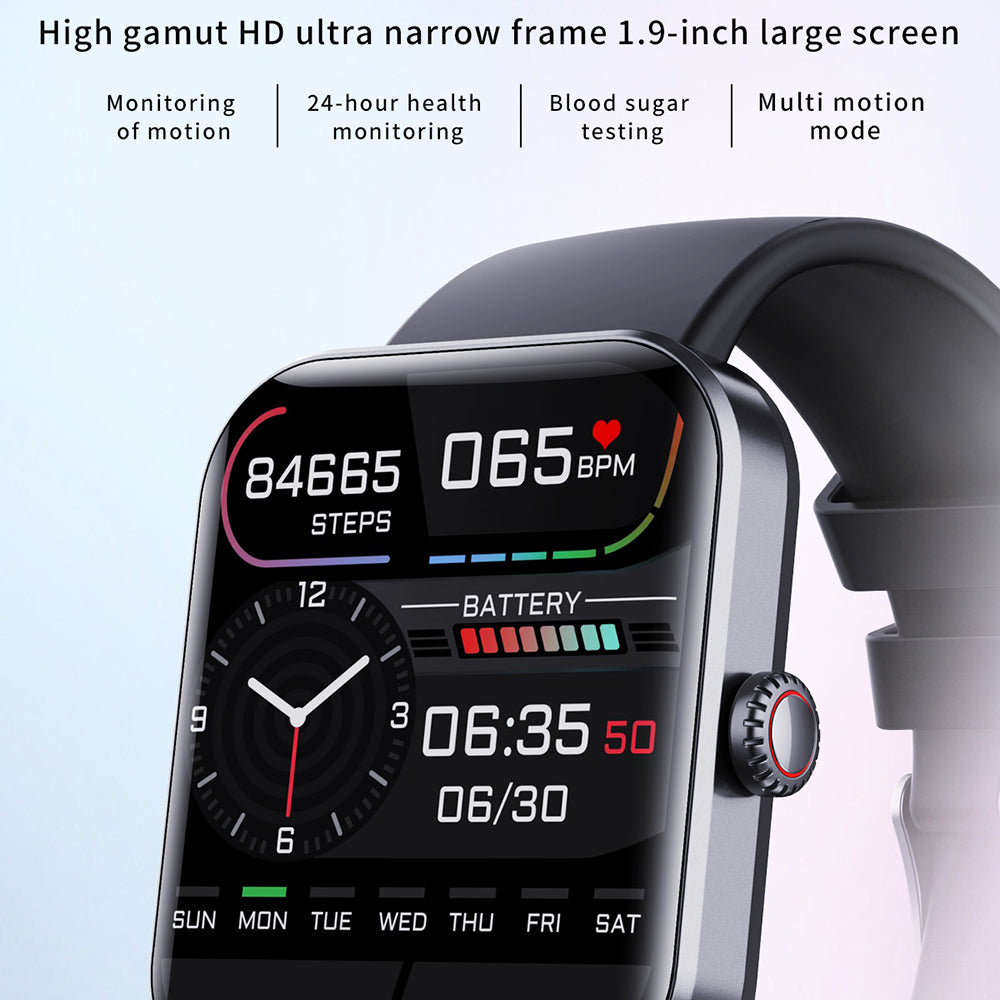 F57L 1.91 Smart Watch Waterproof Sports Bracelet with Blood Glucose, Heart Rate, Blood Oxygen, Temperature Detection