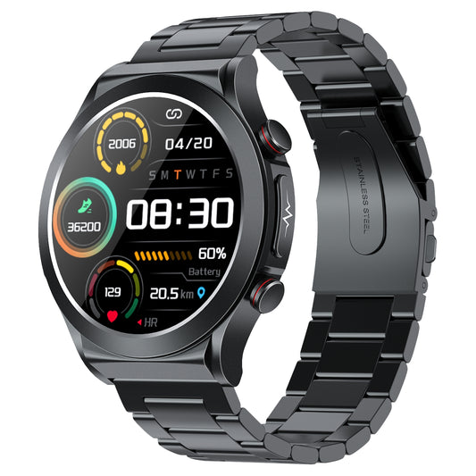 TK21P ECG Pulse Physiotherapy Blood Sugar Monitor Smart Watch IP67 Waterproof Sports Bracelet, Steel Strap