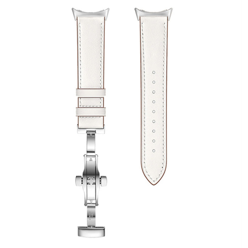 Butterfly Buckle Genuine Leather Strap for Google Pixel Watch, Replacement Watch Band