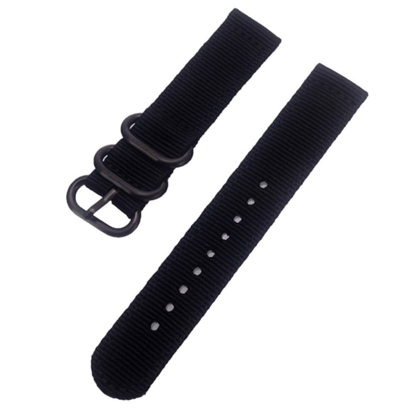 22mm Universal Smartwatch Nylon Wrist Band 3 Buckles Replacement Watch Strap (Straight Pin)