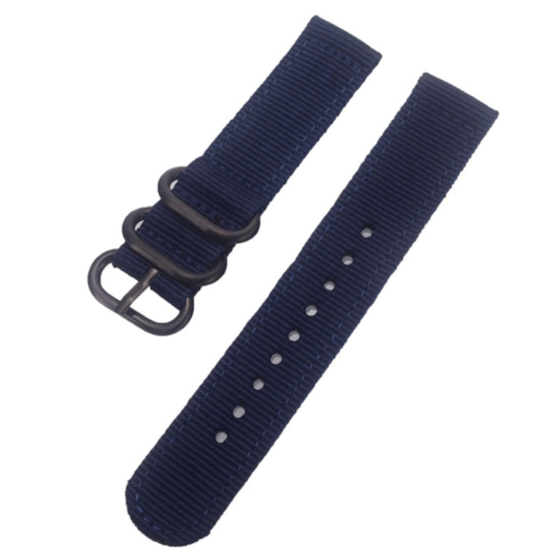 22mm Universal Smartwatch Nylon Wrist Band 3 Buckles Replacement Watch Strap (Straight Pin)