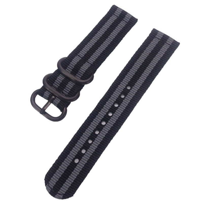 22mm Universal Smartwatch Nylon Wrist Band 3 Buckles Replacement Watch Strap (Straight Pin)