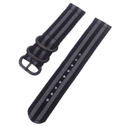 22mm Universal Smartwatch Nylon Wrist Band 3 Buckles Replacement Watch Strap (Straight Pin)