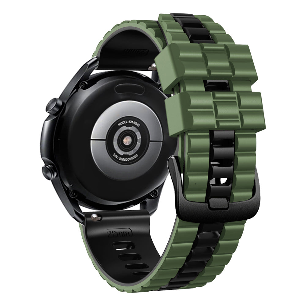 For Huawei Watch Buds / GT3 SE / GT3 Pro 46mm Dual Color Watch Band 22mm Wave Grain Silicone Wrist Strap